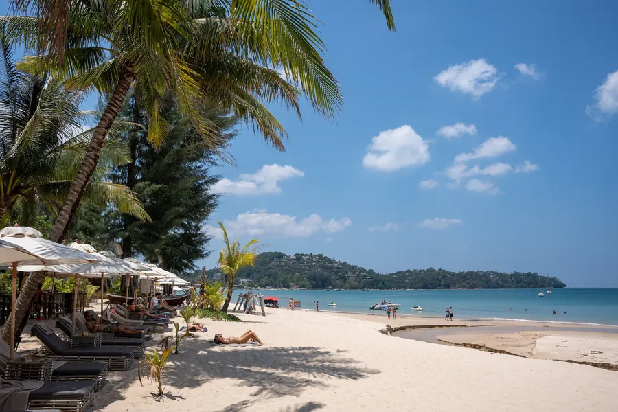 Bang Tao Beach: palms and white sand — Bang Tao Beach, Phuket · The Title Cocoon