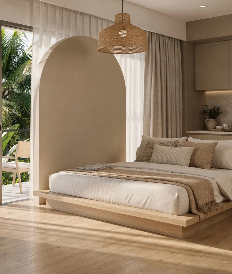 The Title Cocoon Bang Tao — A compact 1-bed: light, wood, linen